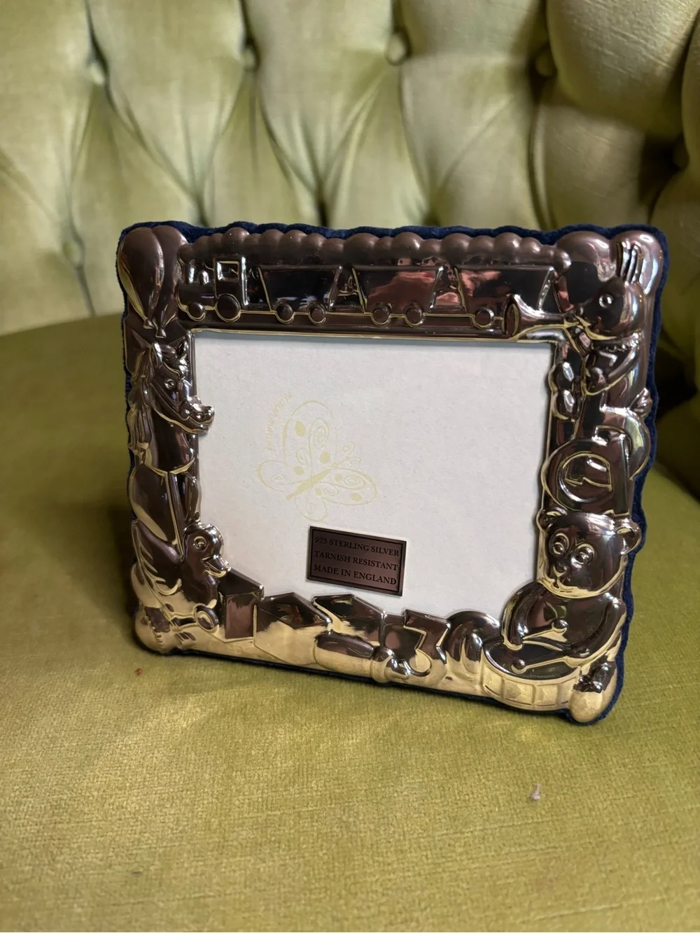 New Carrs Sterling Silver Teddy Toy Box Kids Picture Frame England 5.5